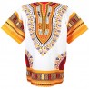 Camiseta Dashiki blanca y naranja