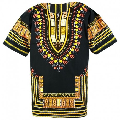 Yellow and black dashiki shirt