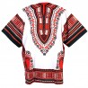 Camiseta Dashiki Blanco y Roja