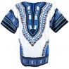 Camiseta Dashiki Blanca y Azul