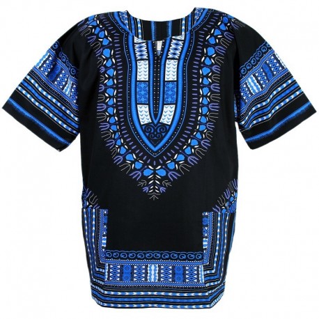 T shirt Dashiki bleu 