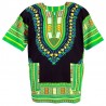 T-shirt Dashiki Vert et noir
