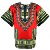 Camiseta Africana Dashiki Roja