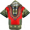 Camiseta Dashiki roja con capucha