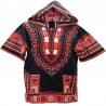 Camiseta Dashiki roja y negra con capucha