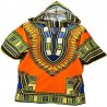 T-shirt Dashiki orange à capuche