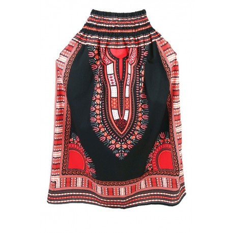 Jupe Dashiki rouge et noir