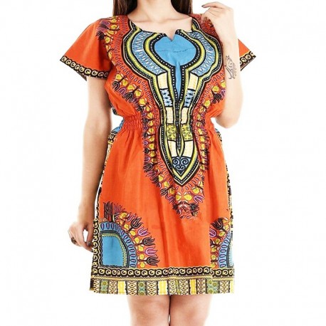 Orange Dashiki dress