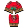 Dashiki rojo para niños | Camiseta y pantalón corto