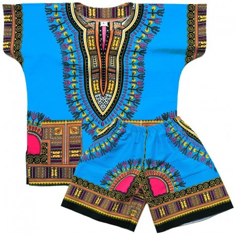 Dashiki Bleu Enfant |T-shirt & Short