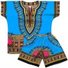 Dashiki azul Niños | Camiseta y pantalones cortos
