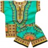 Dashiki verde per bambini | Maglietta e pantaloncini