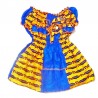 Blue and yellow baby set in African Ankara Wax fabric