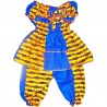 Ropa niños azul y amarilla hecha de tela africana Wax| camiseta y pantalones