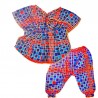 Ensemble Wax bleu & orange bébé fille en tissu africain