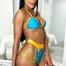 Maillot de Bain Ethnique Kentekini doré et vert