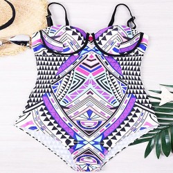 Geometric multicolored swimsuit