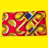 Red & Yellow African Ankara Print Clutch Bag