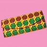 Orange and green African Ankara wax clutch bag