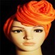 Orange turban head wrap