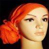 Orange turban head wrap