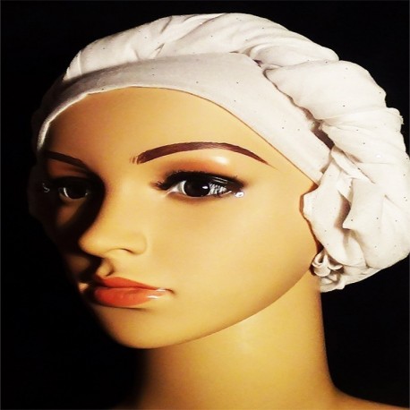 Foulard turban blanc