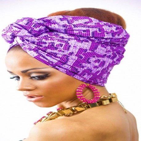 Turbante africano roxo