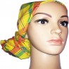 Foulard en madras jaune multicolore