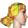 Foulard en madras jaune multicolore