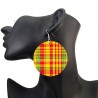 Madras earrings -Yellow, green and red