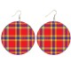Red multicolor madras earrings