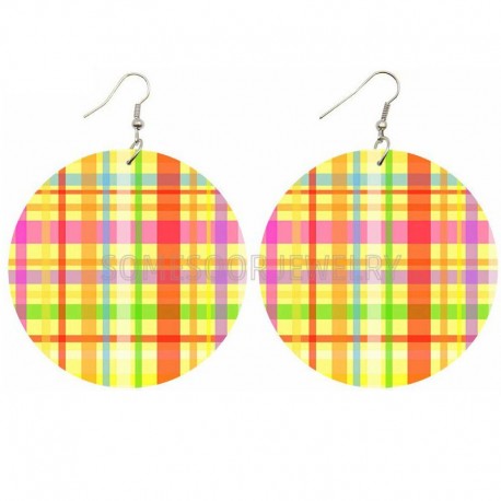 Boucles d'oreilles madras multicolore