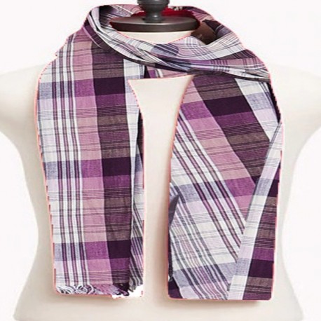 Écharpe Madras violet multicolore pour homme