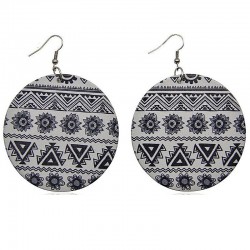 Boucles d'oreilles ethniques noir et blanc