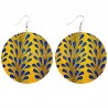 Yellow and blue Ankara style earrings