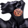 Pendientes redondos de leopardo multicolor