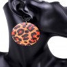 Pendientes redondos de leopardo multicolor
