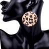 Orecchini rotondi leopardo da donna