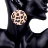 Orecchini rotondi leopardo da donna