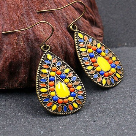 Boucles d'oreilles vintage multicolores
