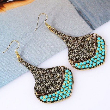  Vintage gold and green earrings