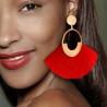Red tassel earrings
