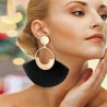 Boucles d'oreilles pompon noir