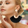 Boucles d'oreilles pompon noir