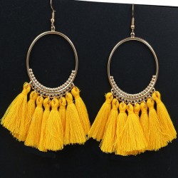 Yellow tassel earrings for women