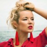 Long red tassel earrings
