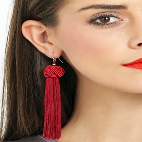 Pendientes rojo burdeos para mujeres