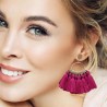 Boucles d'oreilles roses pompons pour femme