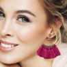 Pink tassel earrings for women