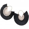 Boucles d’oreilles pompon noir vintage